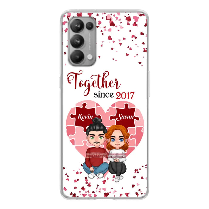 Custom Personalized Couple Phone Case - Gift Idea For Couple/Valentines Day - Together Since 2017 - Case For Oppo/Xiaomi/Huawei