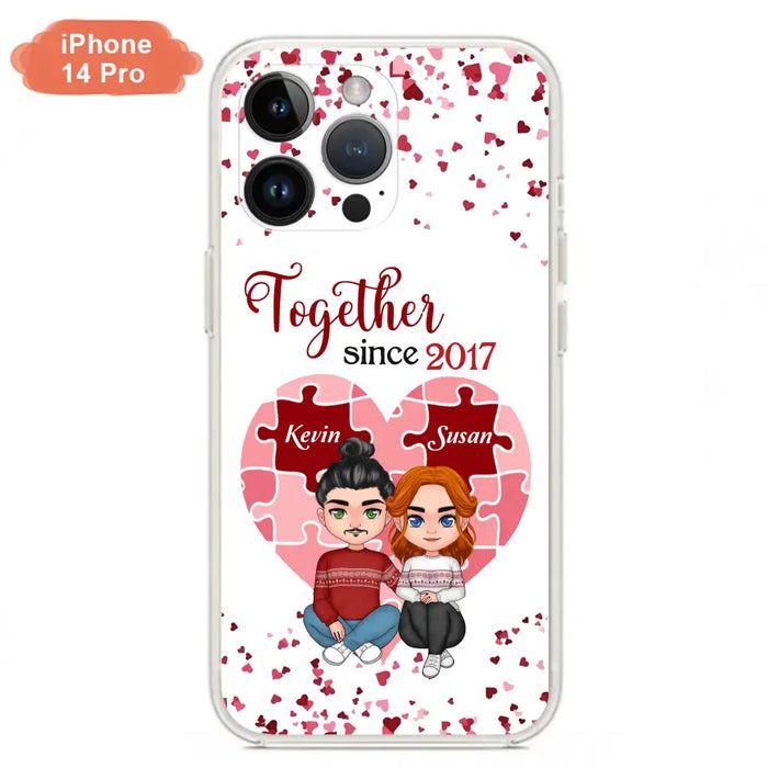 Custom Personalized Couple Phone Case - Gift Idea For Couple/Valentines Day - Together Since 2017 - Case For iPhone/Samsung