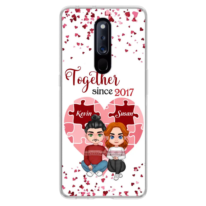 Custom Personalized Couple Phone Case - Gift Idea For Couple/Valentines Day - Together Since 2017 - Case For Oppo/Xiaomi/Huawei