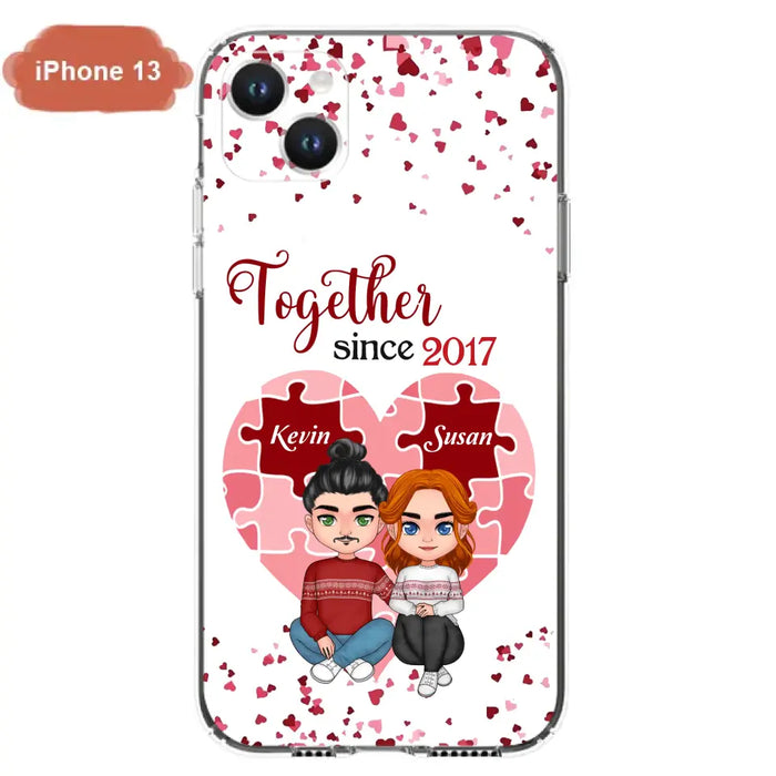 Custom Personalized Couple Phone Case - Gift Idea For Couple/Valentines Day - Together Since 2017 - Case For iPhone/Samsung