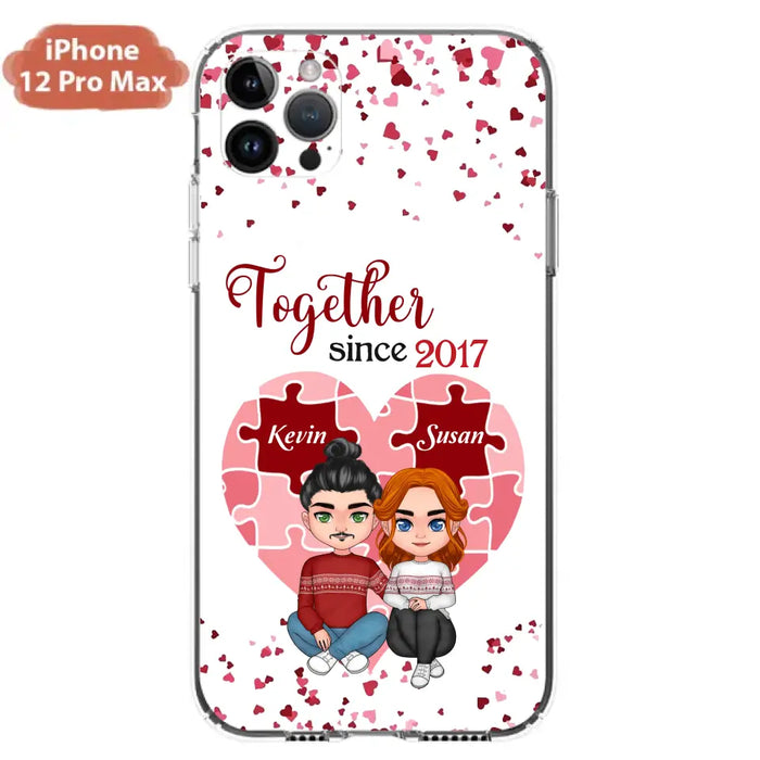 Custom Personalized Couple Phone Case - Gift Idea For Couple/Valentines Day - Together Since 2017 - Case For iPhone/Samsung