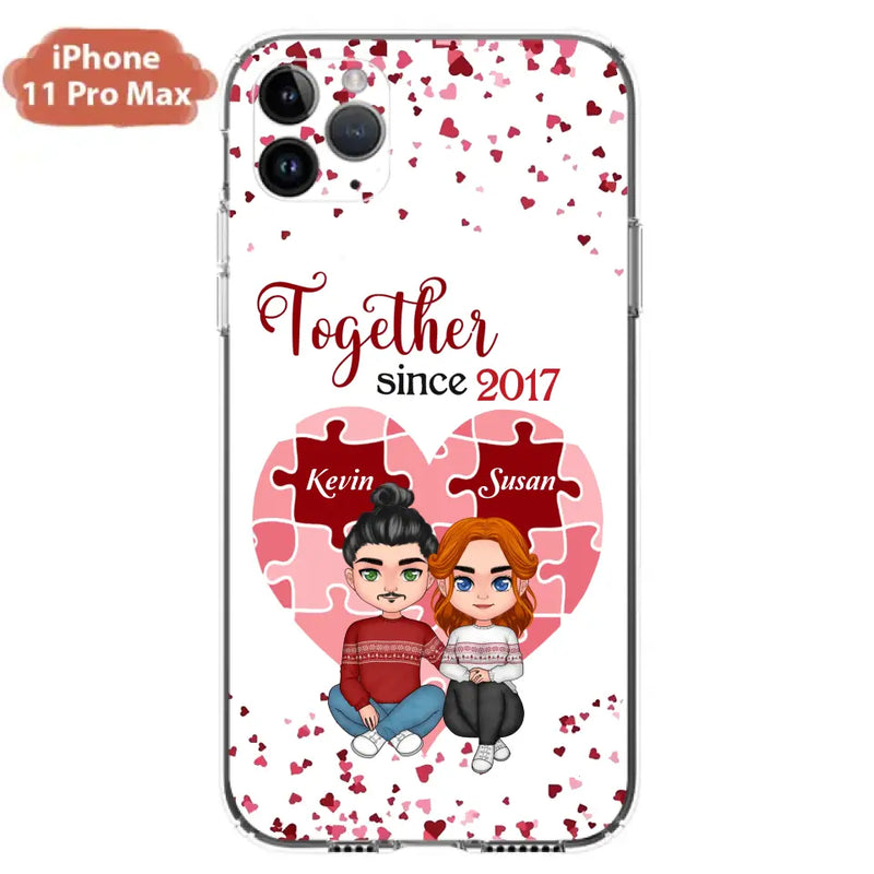 Custom Personalized Couple Phone Case - Gift Idea For Couple/Valentines Day - Together Since 2017 - Case For iPhone/Samsung
