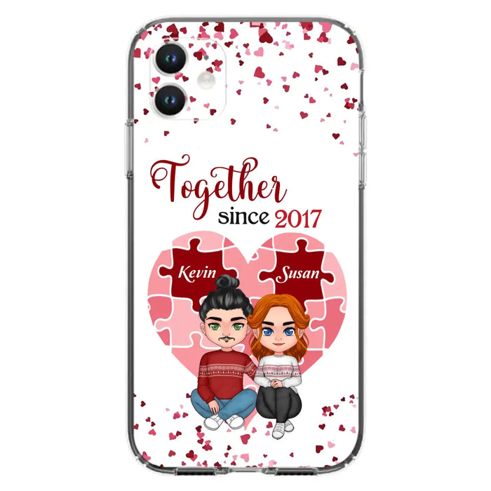 Custom Personalized Couple Phone Case - Gift Idea For Couple/Valentines Day - Together Since 2017 - Case For iPhone/Samsung