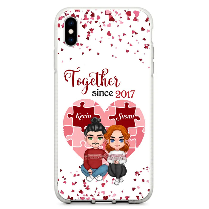 Custom Personalized Couple Phone Case - Gift Idea For Couple/Valentines Day - Together Since 2017 - Case For iPhone/Samsung