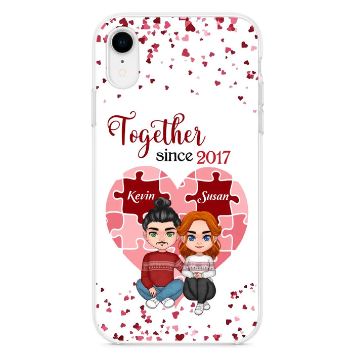 Custom Personalized Couple Phone Case - Gift Idea For Couple/Valentines Day - Together Since 2017 - Case For iPhone/Samsung