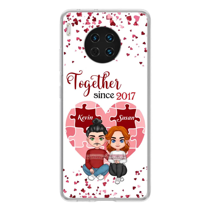 Custom Personalized Couple Phone Case - Gift Idea For Couple/Valentines Day - Together Since 2017 - Case For Oppo/Xiaomi/Huawei