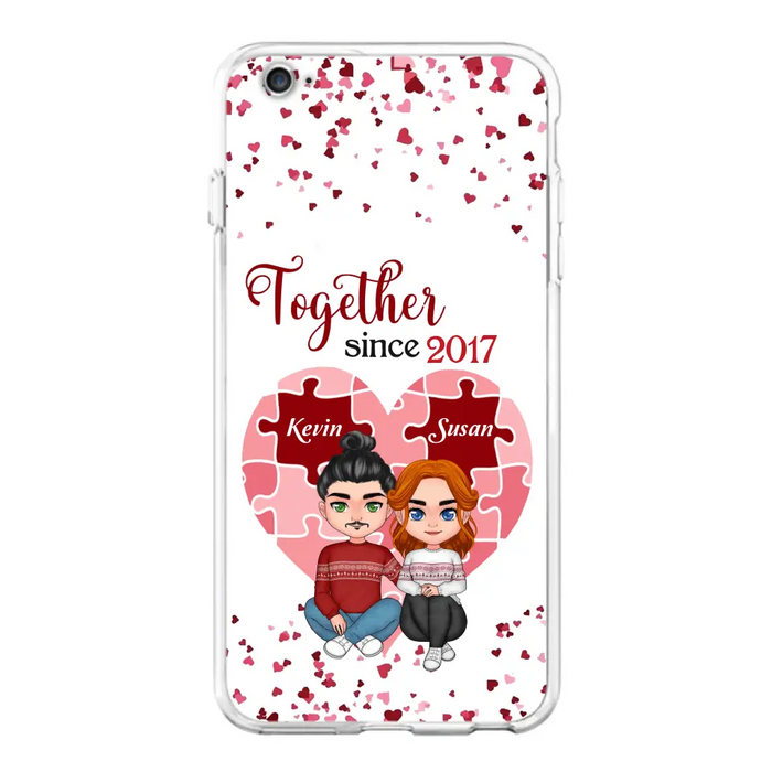 Custom Personalized Couple Phone Case - Gift Idea For Couple/Valentines Day - Together Since 2017 - Case For iPhone/Samsung