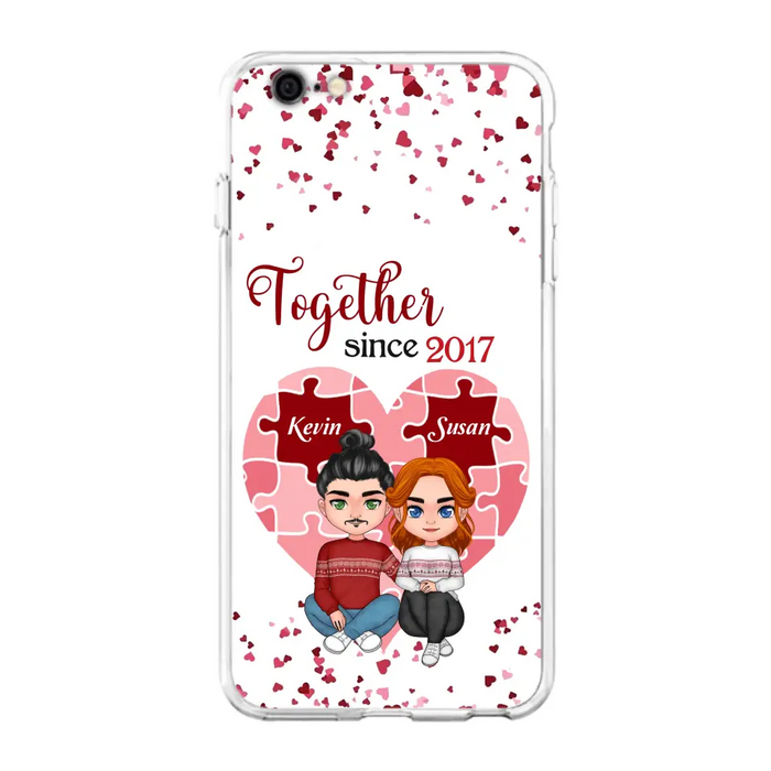 Custom Personalized Couple Phone Case - Gift Idea For Couple/Valentines Day - Together Since 2017 - Case For iPhone/Samsung