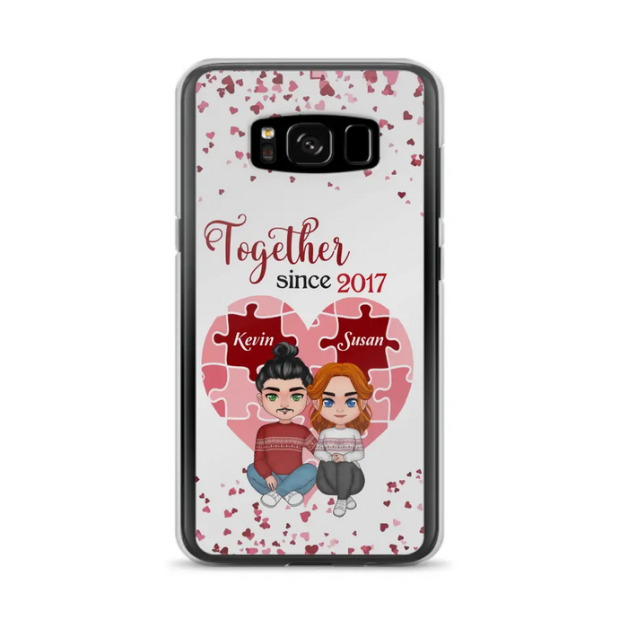 Custom Personalized Couple Phone Case - Gift Idea For Couple/Valentines Day - Together Since 2017 - Case For iPhone/Samsung