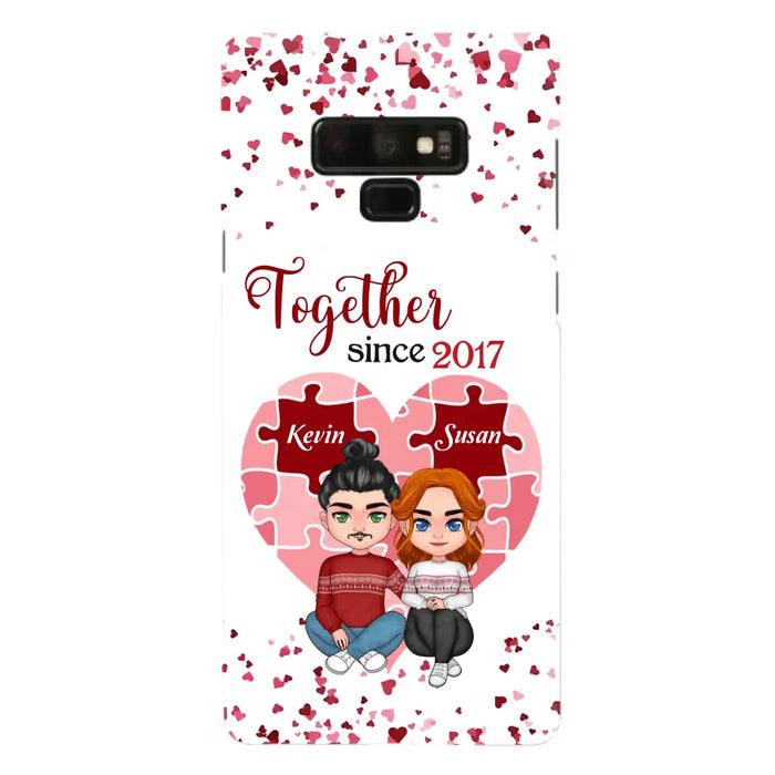 Custom Personalized Couple Phone Case - Gift Idea For Couple/Valentines Day - Together Since 2017 - Case For iPhone/Samsung