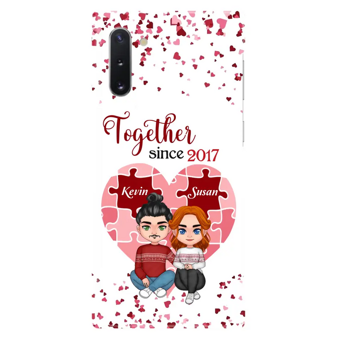 Custom Personalized Couple Phone Case - Gift Idea For Couple/Valentines Day - Together Since 2017 - Case For iPhone/Samsung