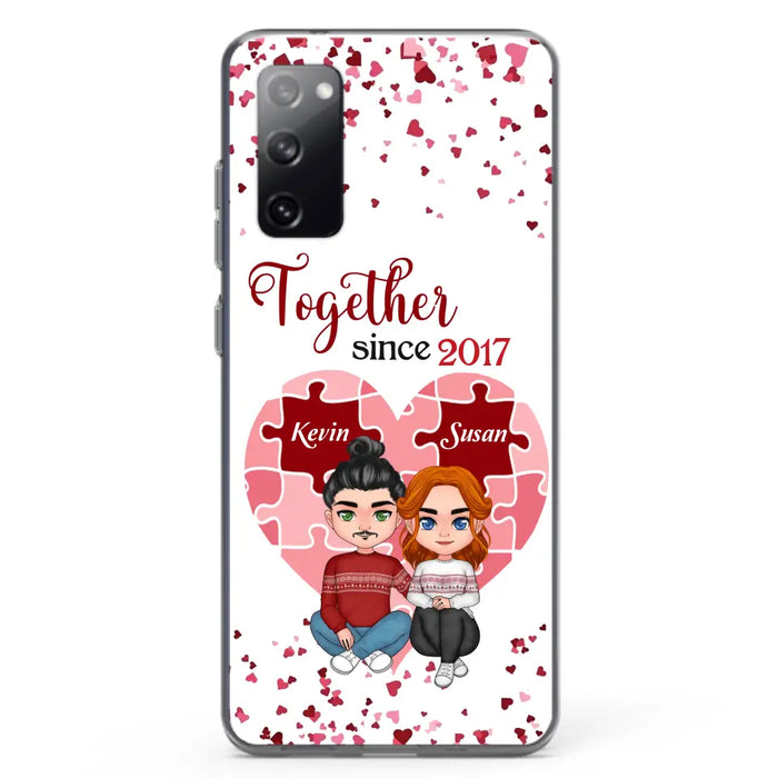 Custom Personalized Couple Phone Case - Gift Idea For Couple/Valentines Day - Together Since 2017 - Case For iPhone/Samsung