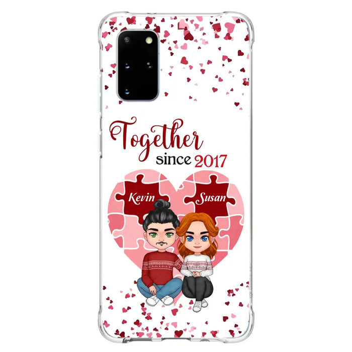 Custom Personalized Couple Phone Case - Gift Idea For Couple/Valentines Day - Together Since 2017 - Case For iPhone/Samsung