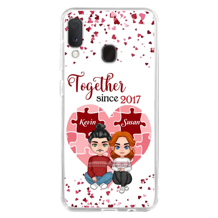 Custom Personalized Couple Phone Case - Gift Idea For Couple/Valentines Day - Together Since 2017 - Case For iPhone/Samsung