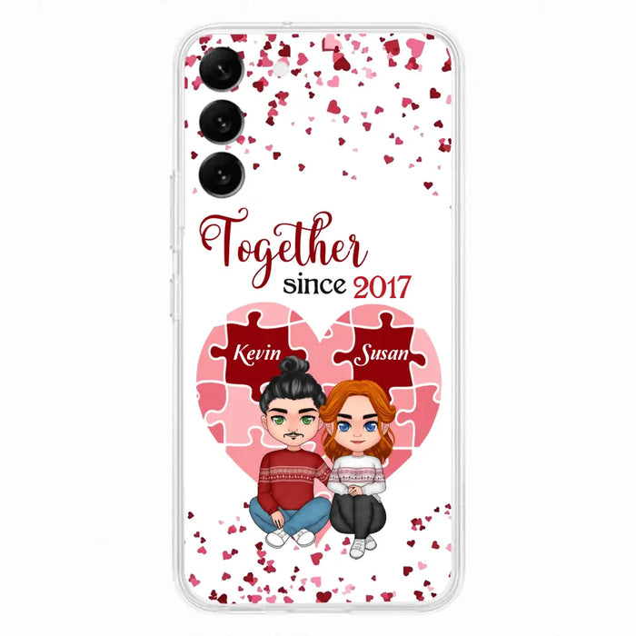 Custom Personalized Couple Phone Case - Gift Idea For Couple/Valentines Day - Together Since 2017 - Case For iPhone/Samsung