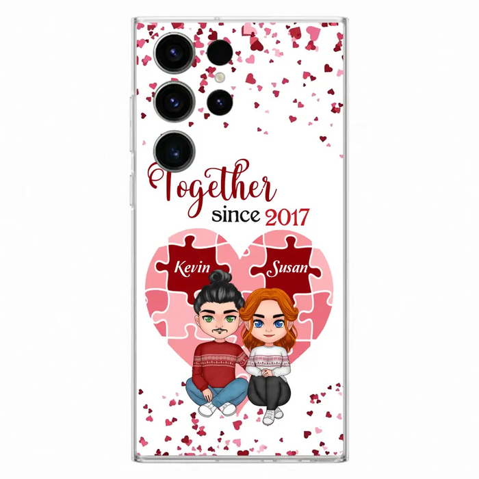 Custom Personalized Couple Phone Case - Gift Idea For Couple/Valentines Day - Together Since 2017 - Case For iPhone/Samsung