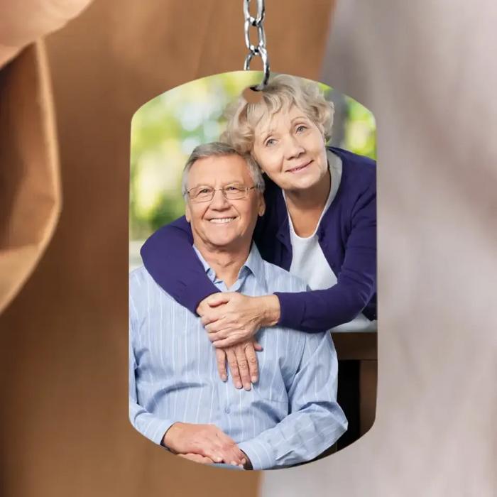 Personalized Photo Keychain, Memorial Gifts, Custom Photo - You & Me We Got This