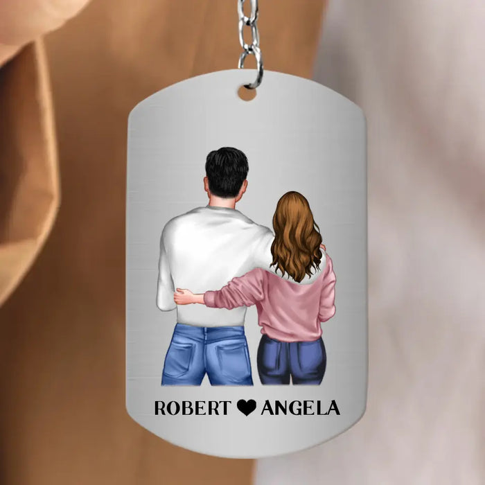 Custom Personalized Couple Aluminum Keychain - 
 Gift Idea For Couple/Valentine's Day - You Are The Iron In My Shield