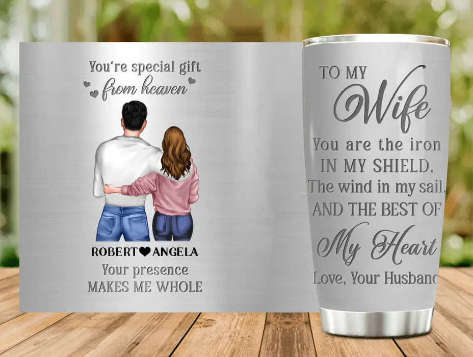 Custom Personalized Couple Tumbler - Gift Idea For Couple/Him/Her/Valentine's Day - You're Special Gift From Heaven