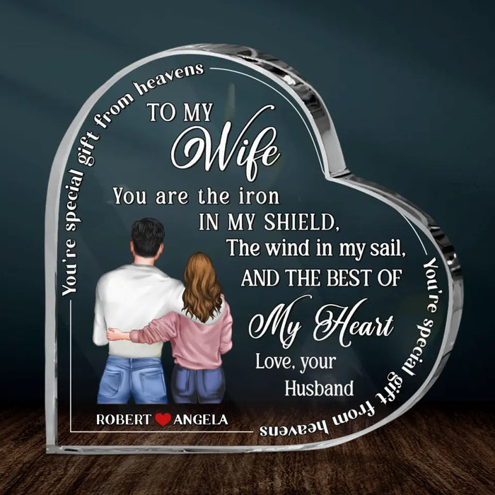 Custom Personalized Couple Crystal Heart - Gift Idea For Couple/Him/Her/Valentine's Day - You're Special Gift From Heaven