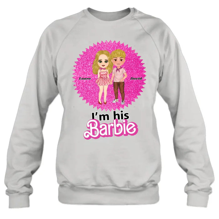 Custom Personalized Couple Matching T-Shirt/ Long Sleeve/ Sweatshirt/ Hoodie - Gift Idea For Couple - I'm Her Barbie