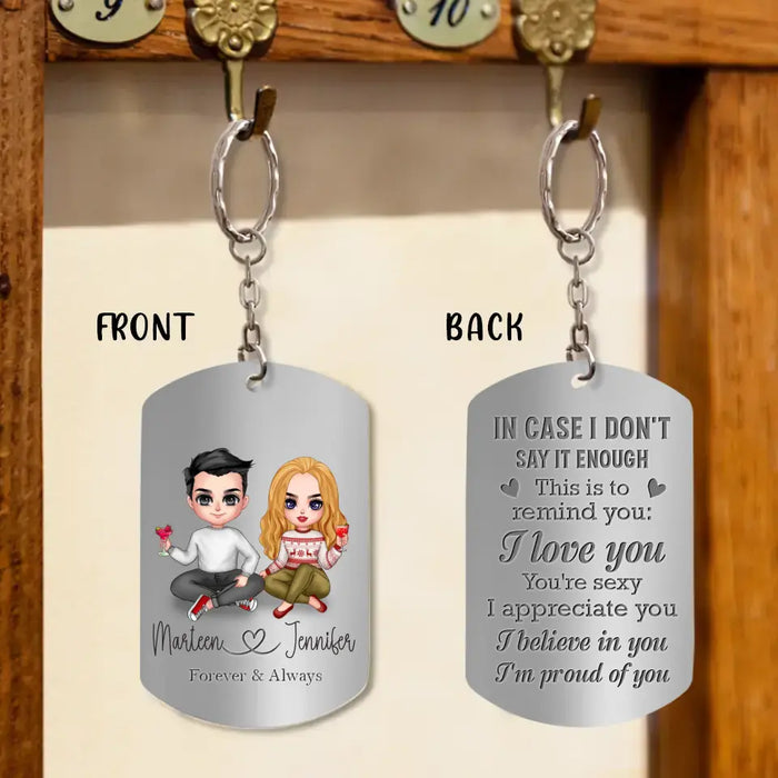 Custom Personalized Couple Aluminum Keychain - 
 Gift Idea For Couple/Valentine's Day - I'm Proud Of You