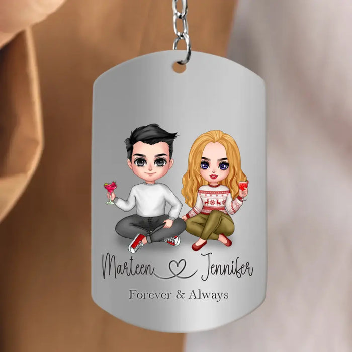 Custom Personalized Couple Aluminum Keychain - 
 Gift Idea For Couple/Valentine's Day - I'm Proud Of You