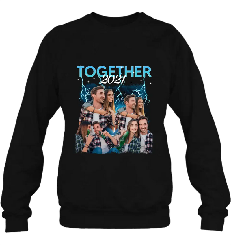 Personalized Couple Together T-Shirt/Long Sleeve/Sweatshirt/Hoodie - Upload Photos - Gift Idea For Couple