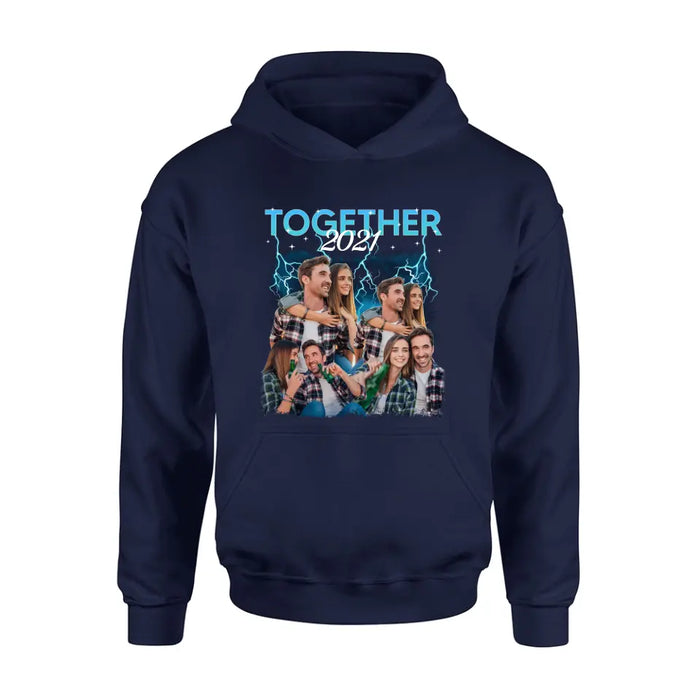 Custom Personalized Couple Together T-Shirt/ Long Sleeve/ Sweatshirt/ Hoodie - Upload Photos - Gift Idea For Couple