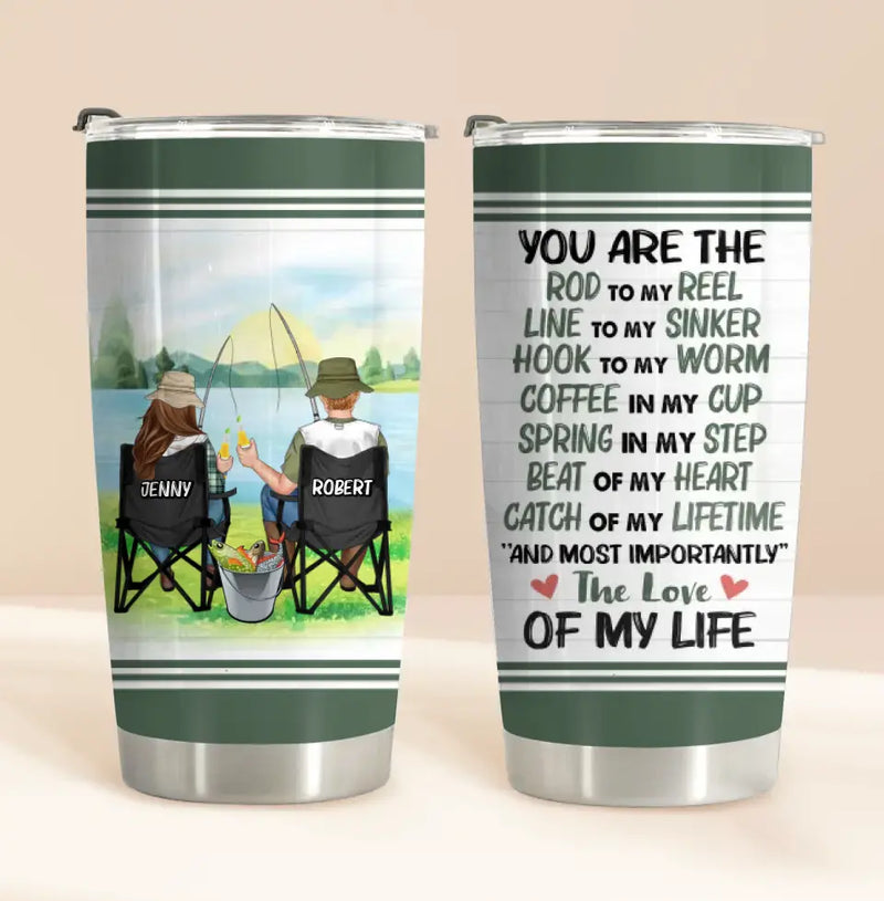 Personalized Fishing Couple Tumbler - Gift Idea For Couple/Fishing Lovers - You Are The Rod To My Reel