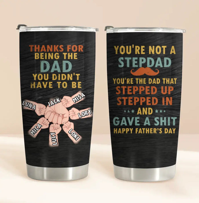 Custom Personalized Step Father Tumbler - Gift Idea For Father's Day - Upto 6 Kids