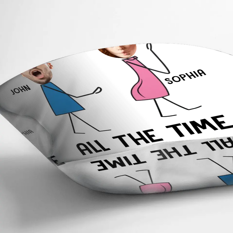 Personalized Couple Pillow Cover - Gift Idea For Couple/Valentine's Day - Upload Photo - I Just Want To Touch Your Butt