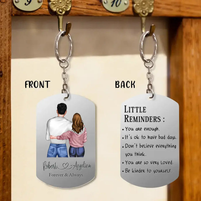 Custom Personalized Couple Aluminum Keychain - 
 Gift Idea For Couple/Valentine's Day - Little Reminders You Are Enough