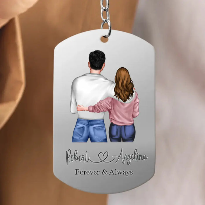 Custom Personalized Couple Aluminum Keychain - 
 Gift Idea For Couple/Valentine's Day - Little Reminders You Are Enough