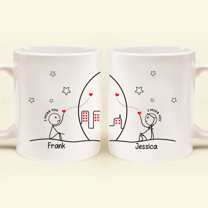 Custom Personalized Couple Coffee Mug - Gift Idea For Couple/Him/Her/Valentine's Day - I Miss You