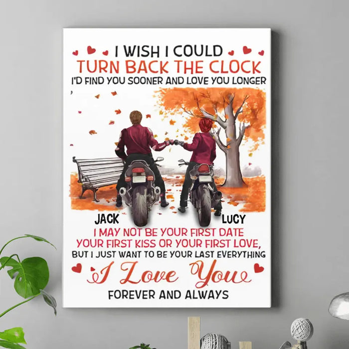 Personalized Couple Vertical Canvas - Gift Idea For Couple/ Him/ Her/ Valentine's Day - I Wish I Could Turn Back The Clock