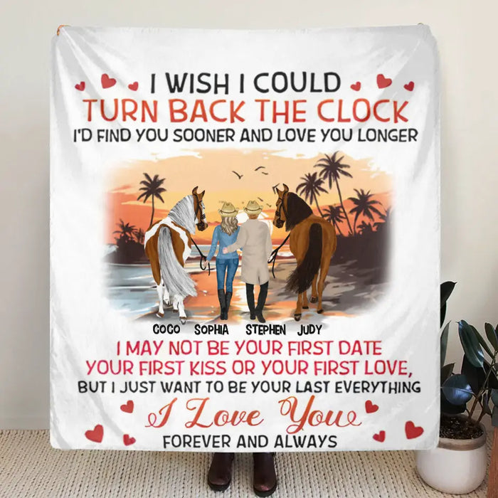 Personalized Riding Horse Couple Single Layer Fleece Blanket/ Quilt Blanket - Gift Idea For Couple/ Him/ Her/ Valentine's Day - I'd Find You Sooner