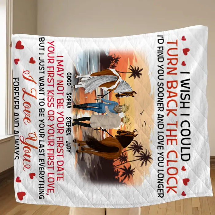 Personalized Riding Horse Couple Single Layer Fleece Blanket/ Quilt Blanket - Gift Idea For Couple/ Him/ Her/ Valentine's Day - I'd Find You Sooner
