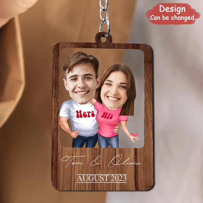 Custom Personalized Lovers Cartoon Acrylic Keychain - Upload Photo - Gift Idea For Couple/ Him/ Her/ Valentines