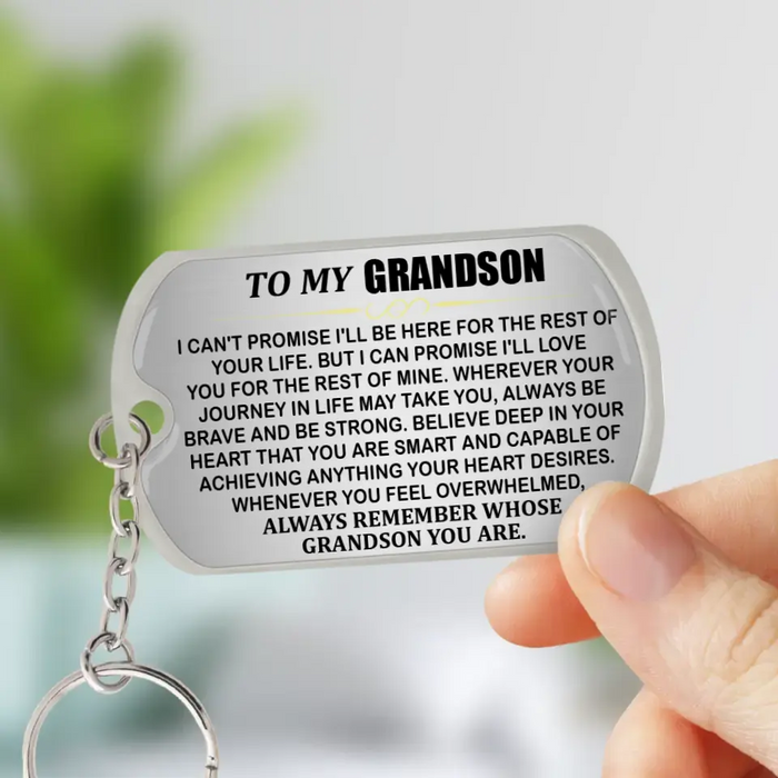 Custom Personalized To My Grandkid Aluminum Keychain - Upload Photo - Gift Idea For Grandson/ Granddaughter From Grandma