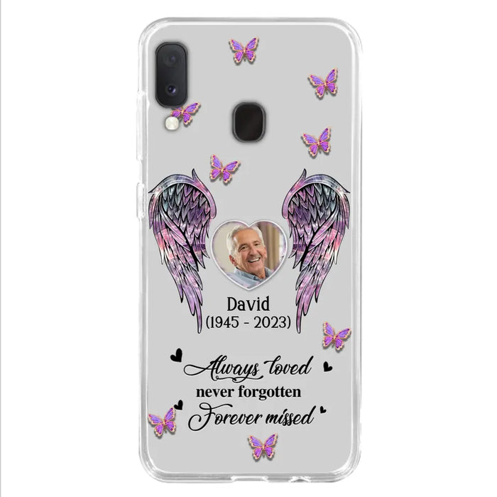 Custom Personalized Memorial Phone Case - Memorial Gift Idea For Family Member - Upload Photo - Case For iPhone/Samsung - Always Loved Never Forgotten Forever Missed