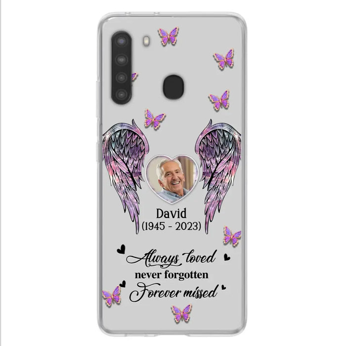 Custom Personalized Memorial Phone Case - Memorial Gift Idea For Family Member - Upload Photo - Case For iPhone/Samsung - Always Loved Never Forgotten Forever Missed