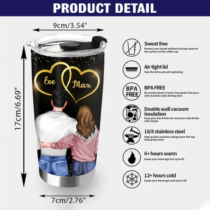 Custom Personalized Couple Tumbler - Valentine's Day Gift Idea For Husband/ Wife/ Boyfriend/ Girlfriend - I Think Me Being Your Smartass Girlfriend Is Enough Of A Gift