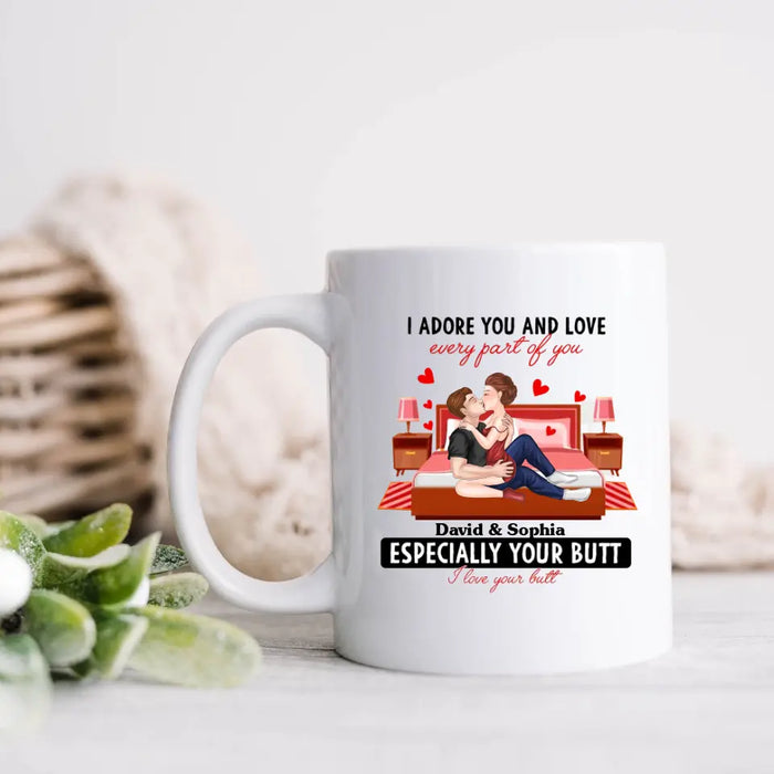 Custom Personalized Couple Coffee Mug - Gift Idea For Couple/Valentine's Day - I Adore You And Love Every Part Of You