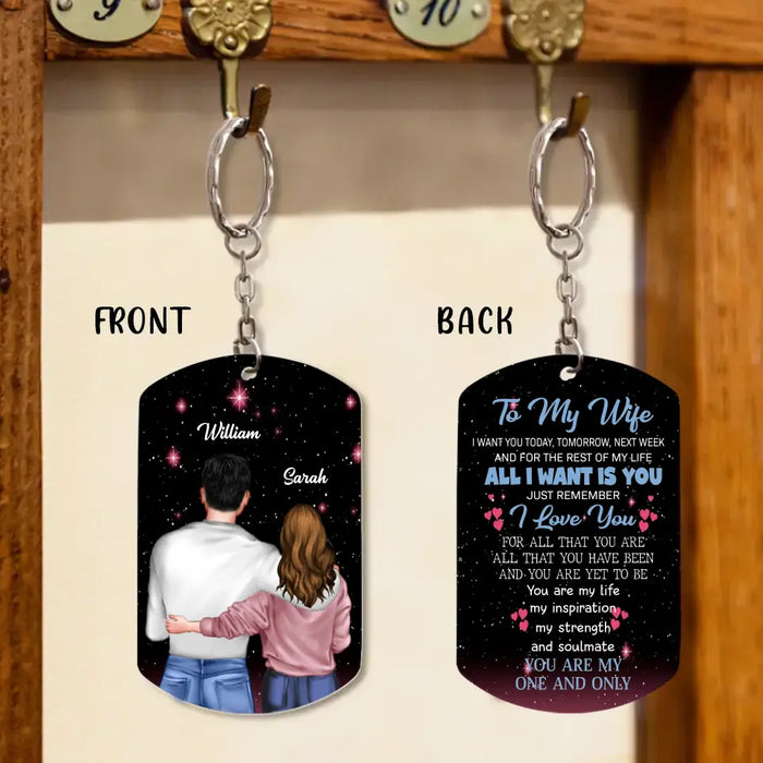 Custom Personalized To My Wife Aluminum Keychain - Valentine's Day Gift Idea For Wife From Husband - You Are My One And Only