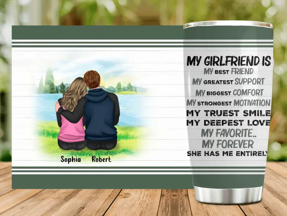 Custom Personalized Couple Tumbler - Gift Idea For Him/Her/Couple/Valentine's Day - My Girl Friend Is My Best Friend My Greatest Support