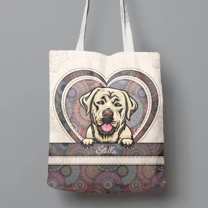 Custom Personalized Dog Mom Canvas Bag - Upto 
5 Dogs - Gift for Dog Lovers