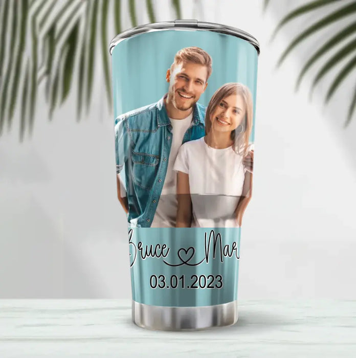 Custom Personalized Couple Irregular Tumbler - Gift Idea For Valentines/ Couple - Upload Couple Photo