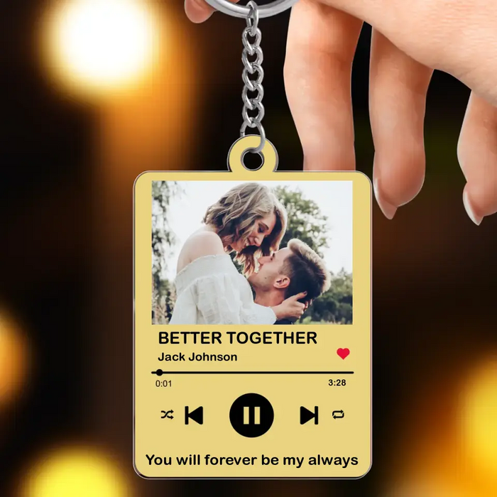 Custom Personalized Couple Photo Acrylic Keychain - Valentine's Day Gift for Couple - Better Together