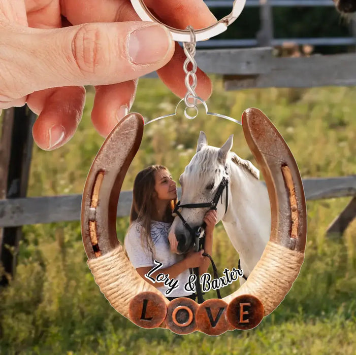 Custom Personalized Horse Acrylic Keychain - Gift Idea For Horse Lover - Upload Photo